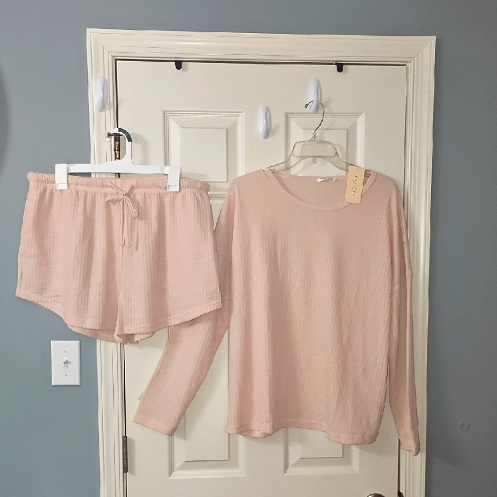 Pajamas Sets Peach Loungewear Elegant Wear Vacation ResortWear - Picture 6 of 13